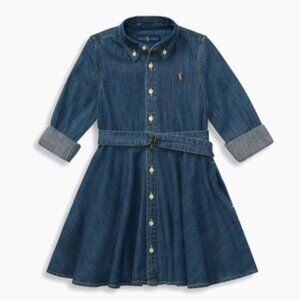 Ralph Lauren Belted Cotton Denim Shirtdress